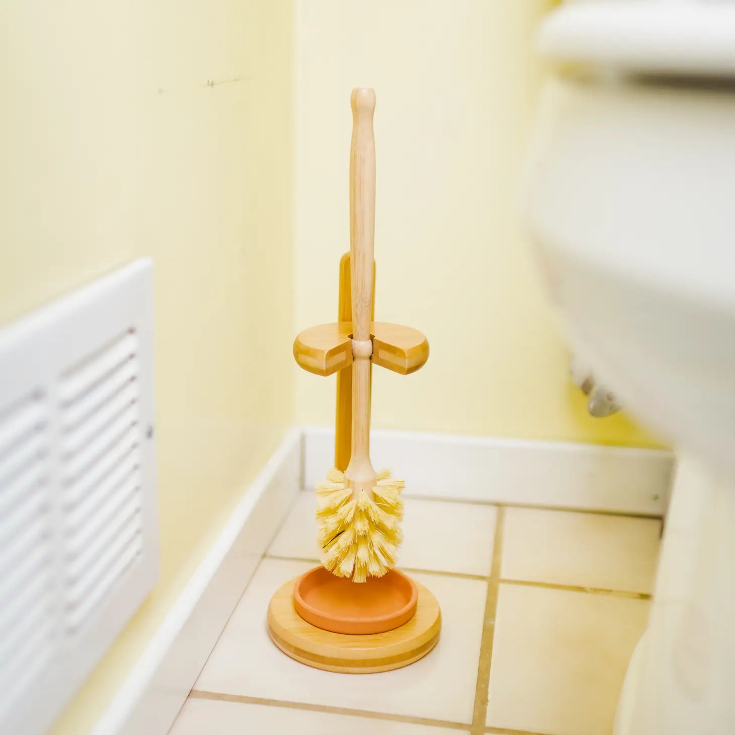 Bamboo Toilet Bowl Cleaner Brush & Stand